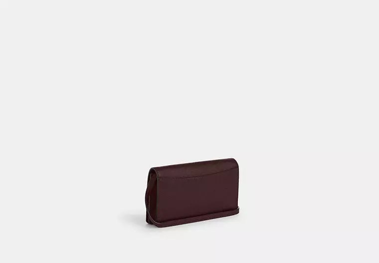 Anna Foldover Clutch Crossbody Bag Merlot Coach