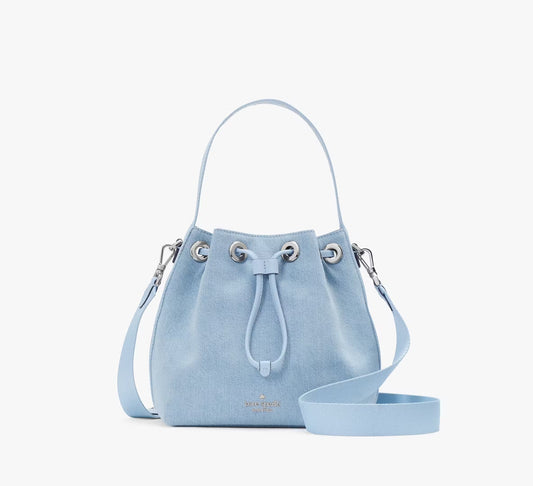 Kip Denim Bucket Bag Blue Multicolor Kate Spade