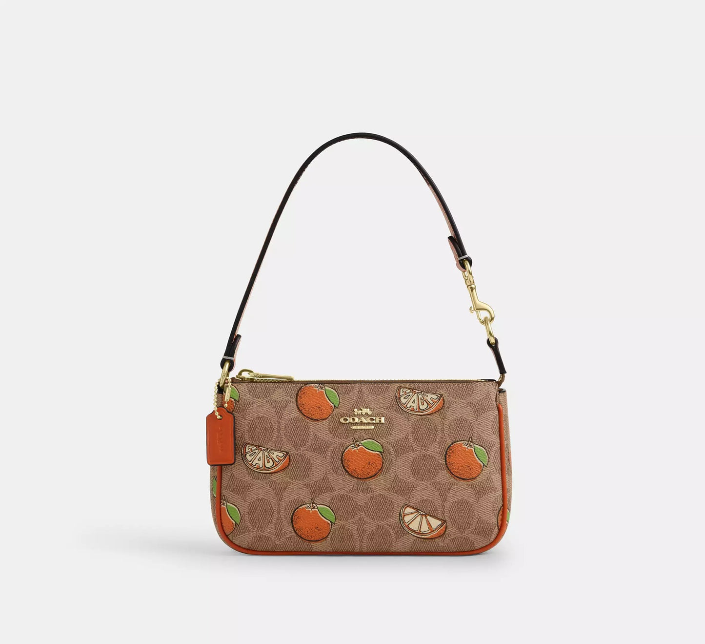 Nolita 19 In Signature Canvas With Orange Print Bag Tan Multi Coach