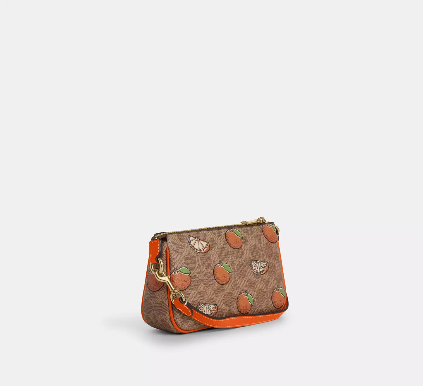 Nolita 19 In Signature Canvas With Orange Print Bag Tan Multi Coach