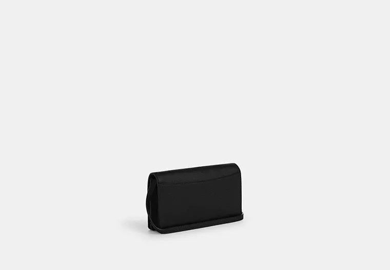 Anna Foldover Clutch Crossbody Bag Black Coach