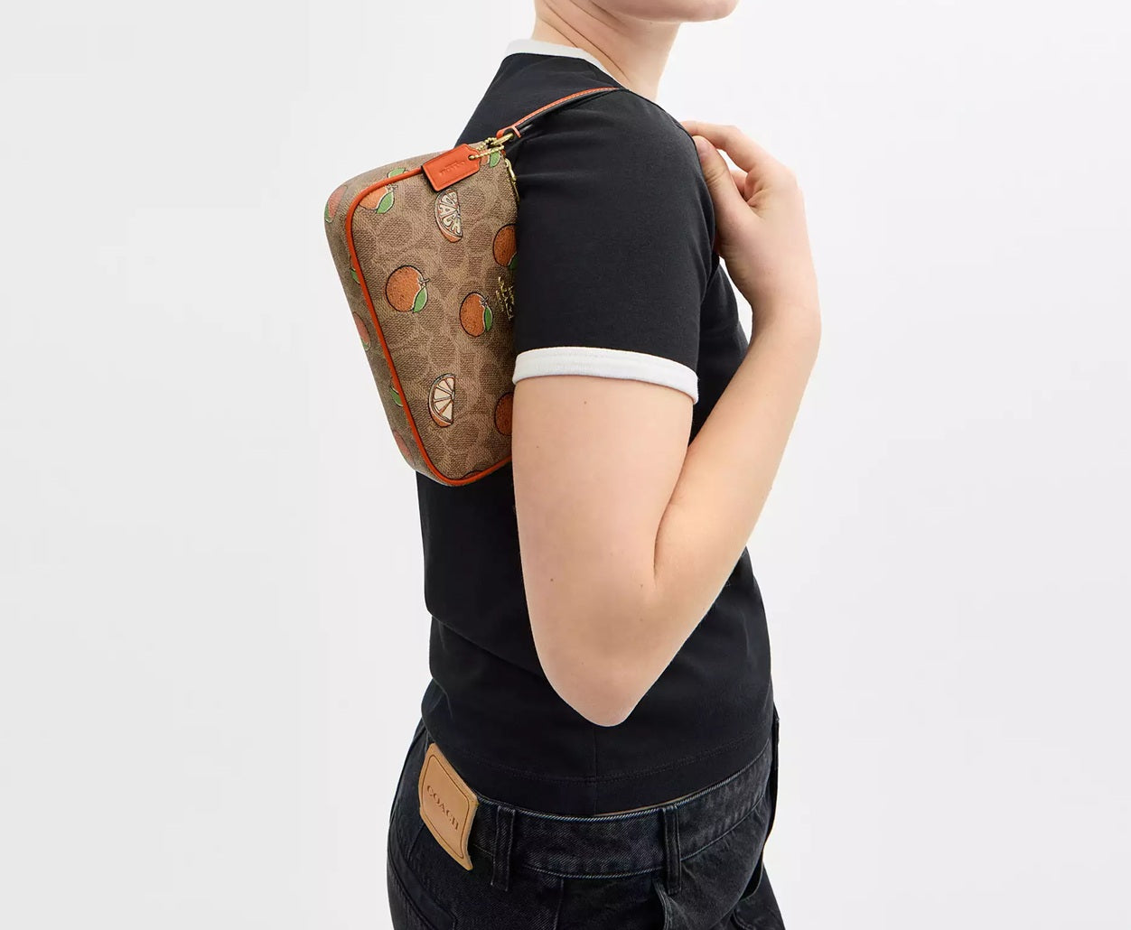 Nolita 19 In Signature Canvas With Orange Print Bag Tan Multi Coach
