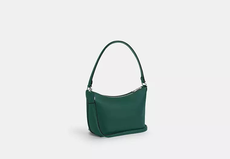 Zip Top Shoulder Bag Emerald Green Coach