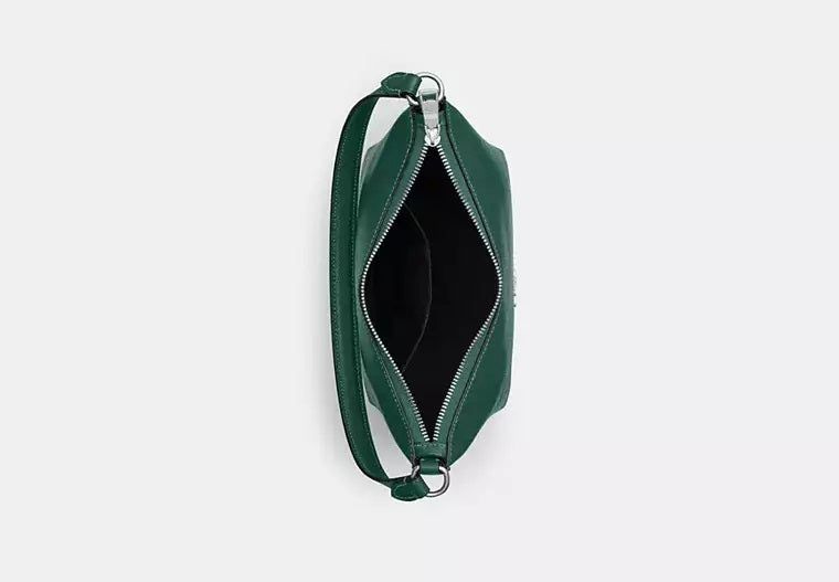 Zip Top Shoulder Bag Emerald Green Coach