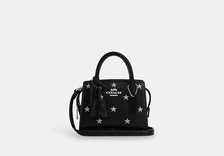 Andrea Mini Carryall Bag With Star Print Black Coach