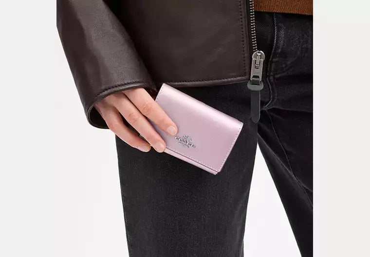 Micro Wallet Metallic Pink Coach