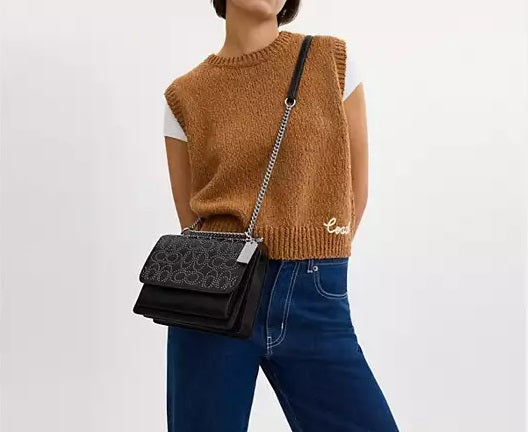 Klare Crossbody Bag With Signature Rivets Black Coach