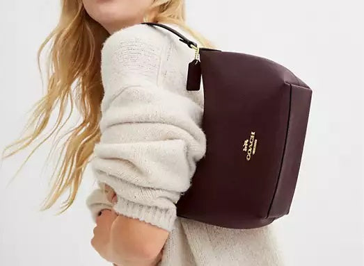 Zip Top Shoulder Bag Merlot Coach