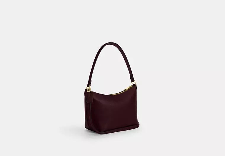 Zip Top Shoulder Bag Merlot Coach